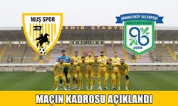 Muşspor-Arnavutköy Belediyespor maçının ilk 11’leri açıklandı