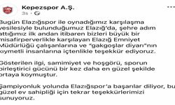 Kepezspor’dan Elazığ’a Teşekkür