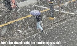 Kars Nisan ayında beyaza büründü