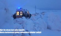 Ağrı'da kar yağışı ulaşımı vurdu: Ekipler 35 yaşındaki hasta için seferber