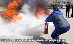 Erzincan’da itfaiyeden kurum personeline yangın eğitimi