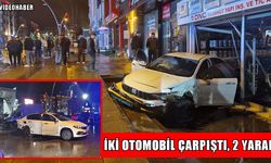 Muş’ta gece yarısı korkutan kaza: Kontrolden çıkan araç iş yerine girdi