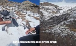 Çekim sırasında ilginç olay: Kartal droneyi havada kapıp dağa bıraktı