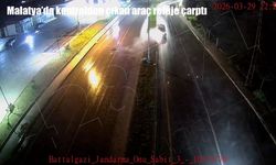 Malatya’da gece korkutan kaza: Otomobil refüje ve direğe çarptı