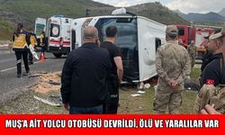 Muş’a ait yolcu otobüsü devrildi: 1 ölü, 13 yaralı