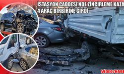 Muş’ta zincirleme kaza: Yayaya çarpmamak için manevra yapan otomobil park halindeki araçlara girdi