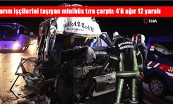 Tarım işçilerini taşıyan minibüs tıra çarptı: 4’ü ağır 12 yaralı