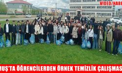 Muş’ta öğrencilerden çevre temizliği etkinliği