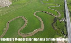 Güzeldere Menderesleri Baharla Kartpostallık Görüntüler Sunuyor