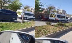 Öğrenci servisinin metrelerce ters yönde ilerlediği anlar kamerada