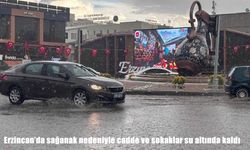 Erzincan’da sağanak nedeniyle cadde ve sokaklar su altında kaldı