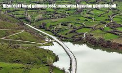 Hizan’daki baraj gölünün eşsiz manzarası havadan görüntülendi