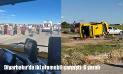 Diyarbakır’da iki otomobil çarpıştı: 2'si ağır 6 yaralı