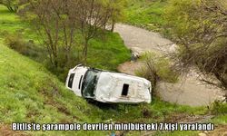 Bitlis'te öğrencileri taşıyan minibüs devrildi: 7 yaralı