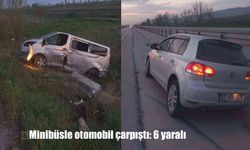 Afyonkarahisar’da minibüs ile otomobil çarpıştı: 6 yaralı