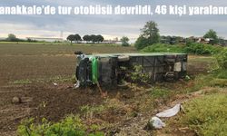 Çanakkale'de tur otobüsü devrildi: 46 yaralı