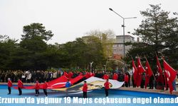 Erzurum'da yağmur 19 Mayıs coşkusuna engel olamadı