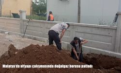 Malatya'da altyapı çalışmasında doğalgaz borusu patladı