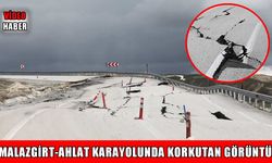Malazgirt-Ahlat kara yolunda zemin kayması!