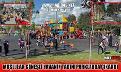Güneşli havayı gören Muşlular soluğu parklarda aldı