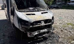 Siirt’te park halindeki kamyonet alev aldı