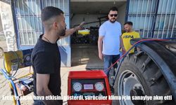 Erciş'te sıcak hava etkisini gösterdi, sürücüler klima için sanayiye akın etti