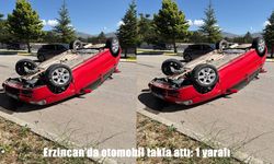 Erzincan’da otomobil takla attı: 1 yaralı