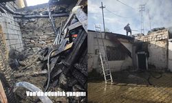 Van’da odunluk alevlere teslim oldu