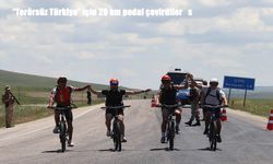 Erzurum'da 50 sporcu "Terörsüz Türkiye" için 20 km pedal çevirdiler