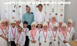 Elazığ’da minik öğrenciler Kur’an Kursu eğitimini tamamladı