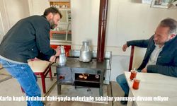 Ardahan'da karla kaplı yayla evlerinde sobalar yanmaya devam ediyor