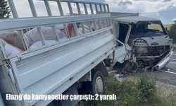 Elazığ'da 2 kamyonet çarpıştı: 2 yaralı