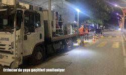 Erzincan’da yaya geçitleri ve yol çizgileri yenileniyor