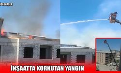 Muş’ta inşaat halindeki binada çıkan yangın korkuttu