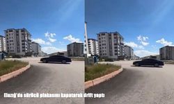 Elazığ'da sürücü plakasını kapatarak drift yaptı