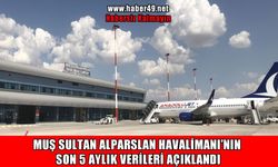 Muş Havalimanı 5 ayda 200 binden fazla yolcuya hizmet verdi