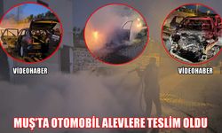 Muş'ta seyir halindeki otomobil alevlere teslim oldu