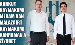 Korkut Kaymakamı Meram'dan Malazgirt Kaymakamı Kahraman'a ziyaret