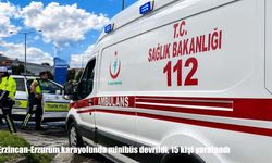 Erzincan-Erzurum karayolunda minibüs devrildi: 15 yaralı