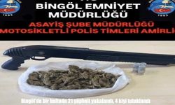 Bingöl'de bir haftalık operasyon bilançosu: 21 şüpheli yakalandı, 4 kişi tutuklandı