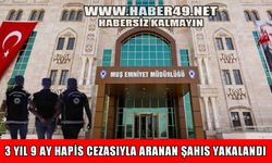 Muş’ta aranan şahıs denetim sırasında yakalandı: 3 yıl 9 ay hapis cezası vardı