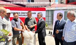 Pazaryolu'nda üreticilere bin meyve fidanı ve 11 sera naylonu desteği