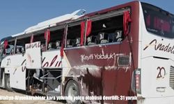 Kütahya-Afyonkarahisar kara yolunda yolcu otobüsü devrildi: 31 yaralı
