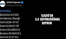 SON DAKİKA: Elazığ’da 3.6 büyüklüğünde deprem
