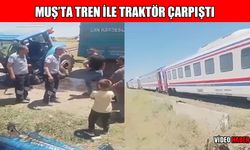 Trenle çarpışan traktör ikiye bölündü: Saniyelerle ölümden döndüler