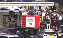 TEM Otoyolu’nda midibüs devrildi: 13 yaralı