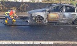 Bingöl’de seyir halindeki otomobil alevlere teslim oldu