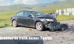 Ardahan'da panelvan ile otomobil çarpıştı: 7 yaralı