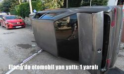 Elazığ'da kontrolden çıkan otomobil yan yattı: 1 yaralı