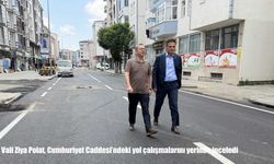 Vali Ziya Polat, Cumhuriyet Caddesi'ndeki yol çalışmalarını yerinde inceledi